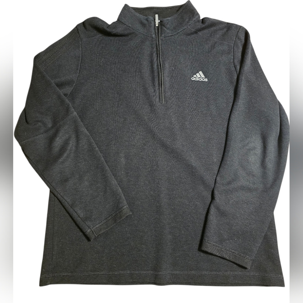 adidas Men's Medium Charcoal Gray Quarter-Zip Pullover Golf